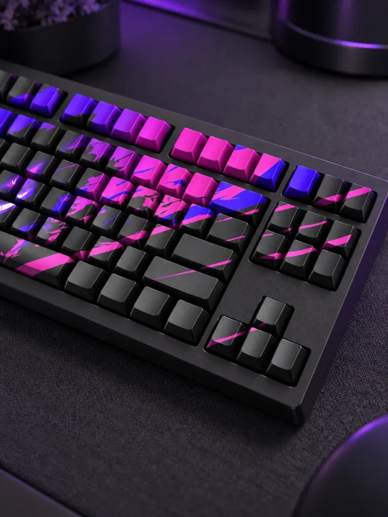 Right-side detail visualization of Gengar magenta and black keycaps
