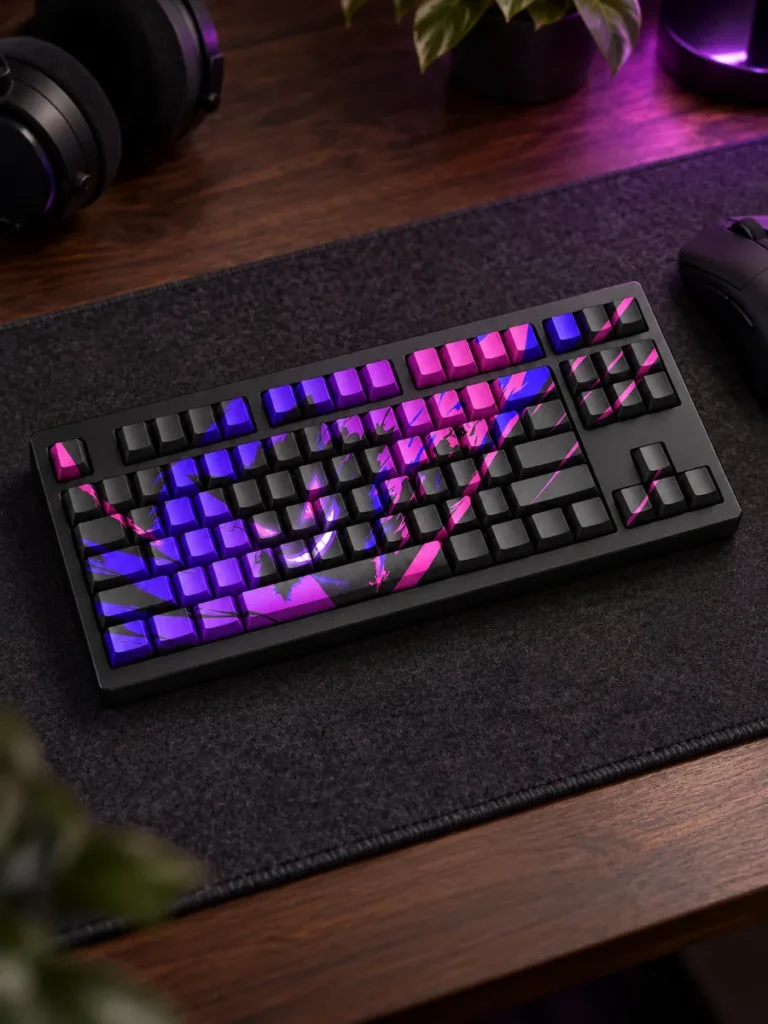 Gengar keycaps keyboard visualization on a dark desktop